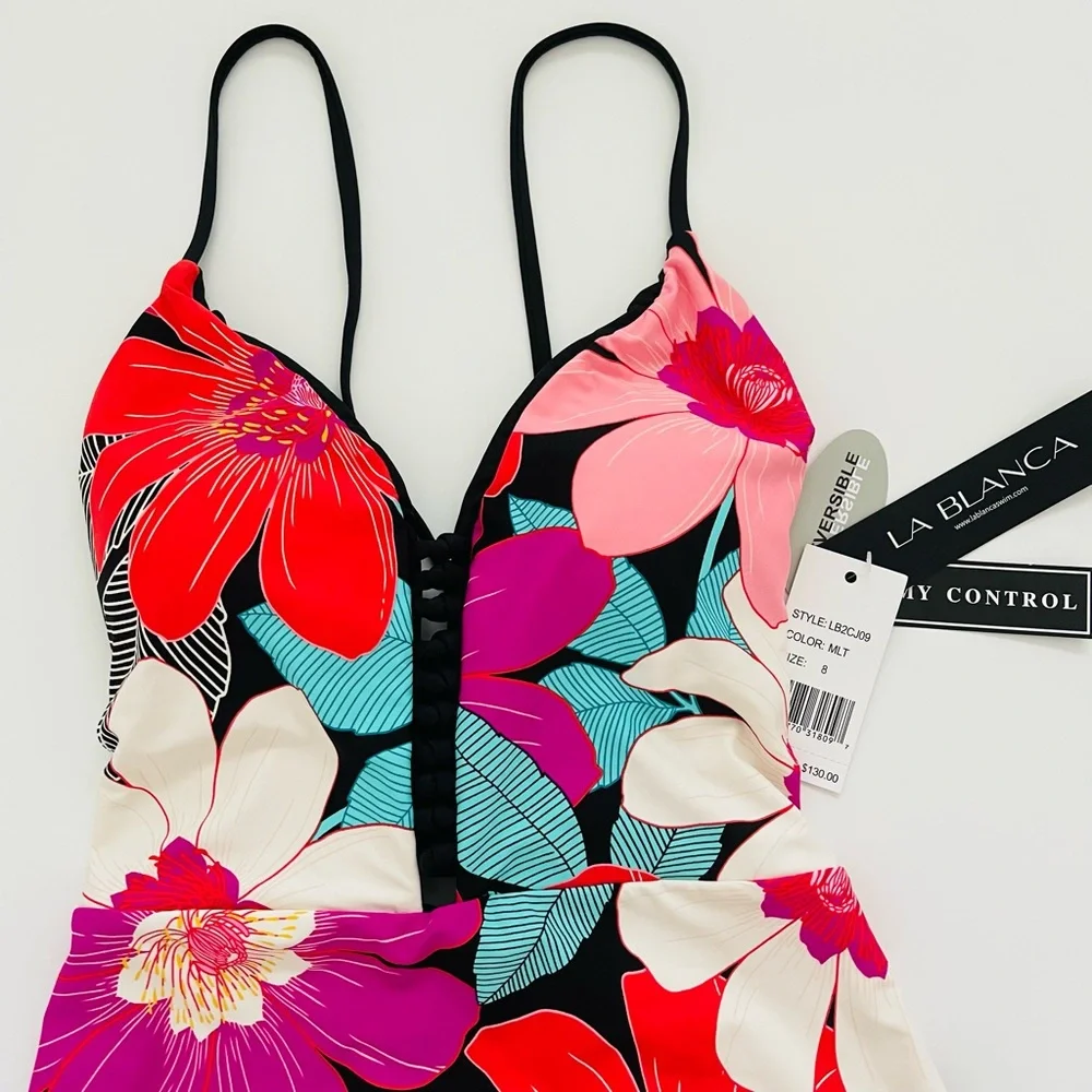 La Blanca Reversible/Tummy Control One-Piece Swimsuit - Picture 3 of 9
